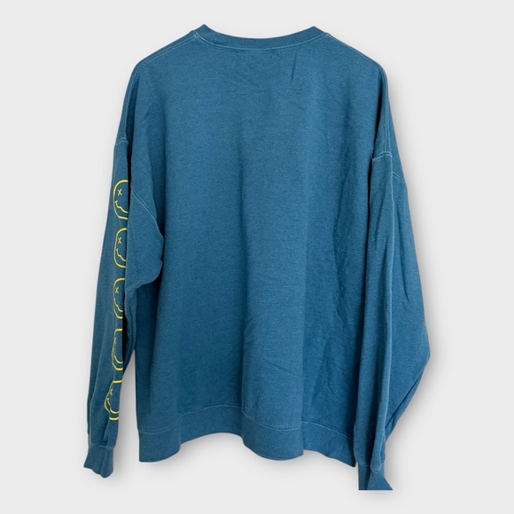 Nirvana Oversized Crewneck Sweatshirt Blue Tie Dye Print S/M - Picture 7 of 8